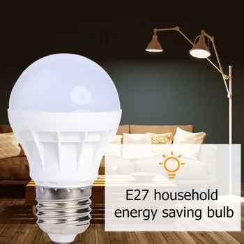 

LED Bulb 3W 5W PIR Motion Sensor Lamp AC 220V 230V Auto Smart LED PIR Infrared Body Sound Light E27 Motion Sensor Light