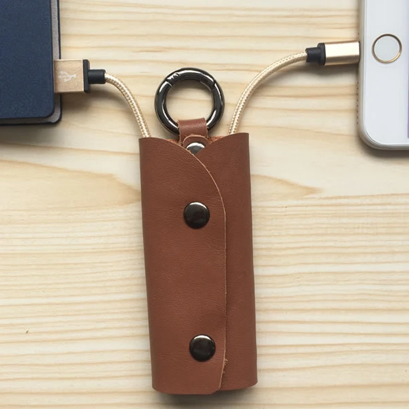 

Genuine Leather Wire Organizer Top Luxury Headphone Earphone Cables Management Wrapped Clips Desktop Protector Phone Cord Holder