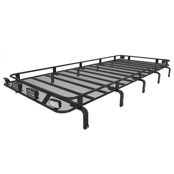 

Expedition trunk on Land Rover Defender 110 with grid and mounts car roof rack Rear trunk car trunk