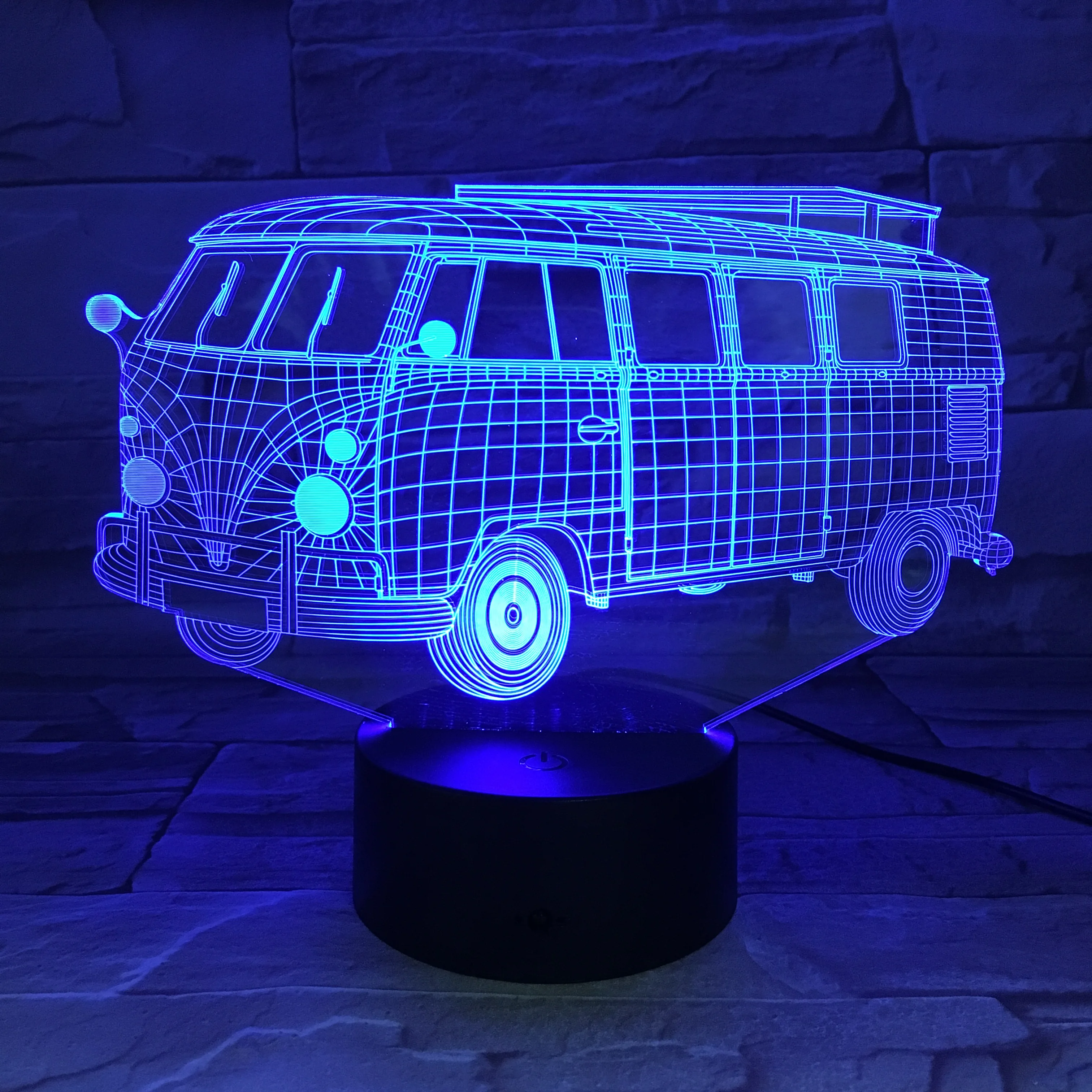 3D лампа автобус Ван атмосферу Потрясающий подарок для ребенка Гостиная