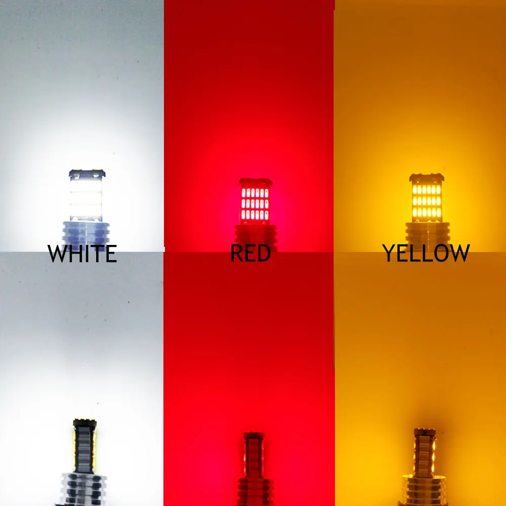 10 шт. T25 3156 3157 Led P27W P27/7 W Лампа Белый Красный Янтарный автомобильный сигнал поворота лампа 680LM DRL обратный свет 12 В