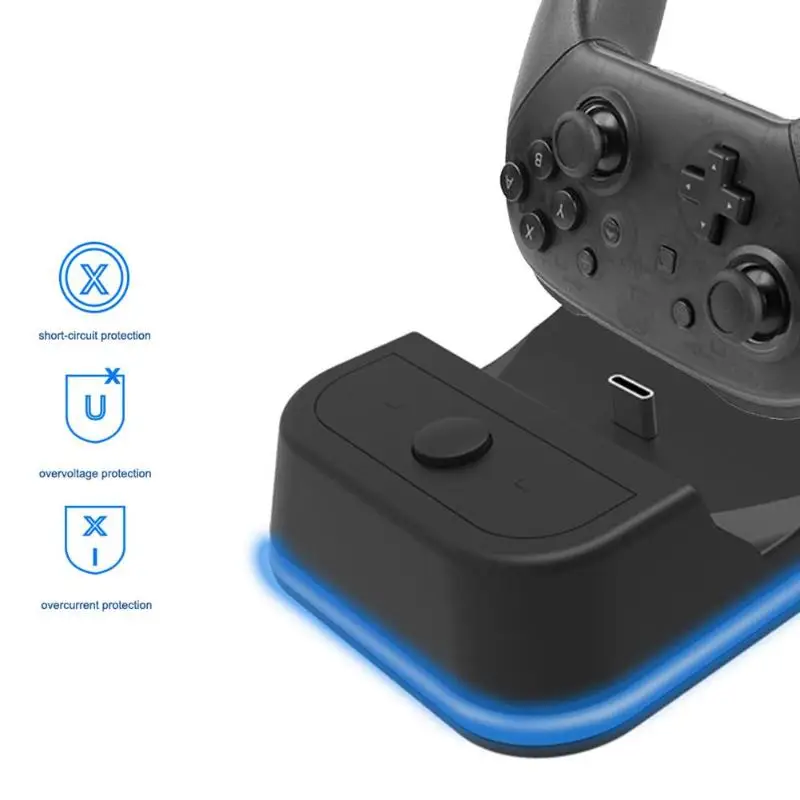 Новое зарядное устройство с двумя USB разъемами для kingd Switch Pro, подставка для контроллера, портативная зарядная док-станция для перезарядки, от короткого замыкания