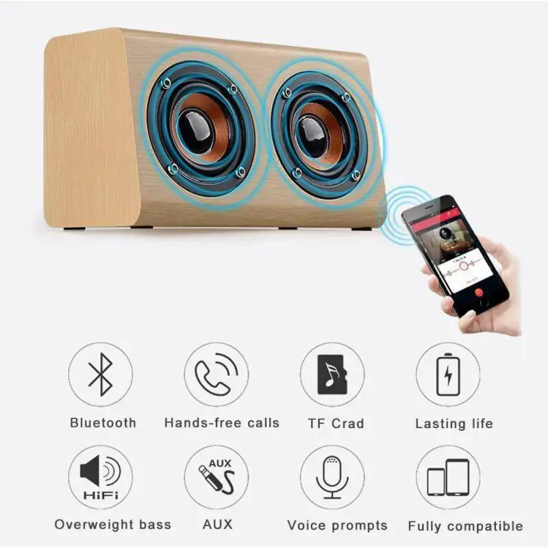 Ретро Деревянные Bluetooth колонки портативный супер низкочастотные динамики Поддержка TF карты AUX mp3 плеер для смартфонов ПК ноутбука