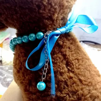 

Small Dog Cat Pearls Necklace Collar Bling Accessories Pet Puppy Jewelry for Female Puppy Chihuahua Yorkie Adjustable Handmade
