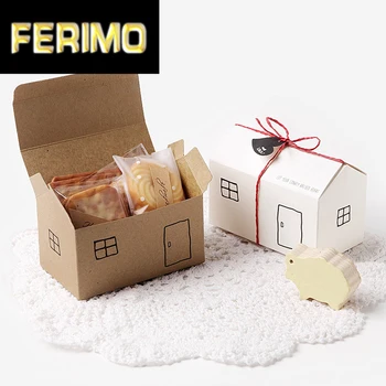 

House Paper Gift Boxes 20Sets White Kraft Party Favor Box Gift Package Candy Box Wed Box Bag Set String Gift Tag Included