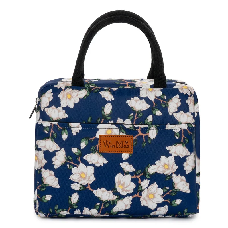 Winmax-fiambrera térmica portátil con estampado Floral para mujeres y niños, bolsa térmica para conservar alimentos frescos