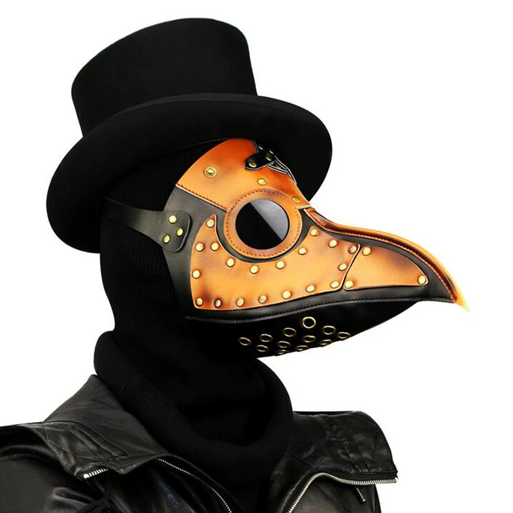 Halloween Horror Mask Leather Plague Doctor Cosplay Steampunk Bird Goth Mask Party Monster Costumes