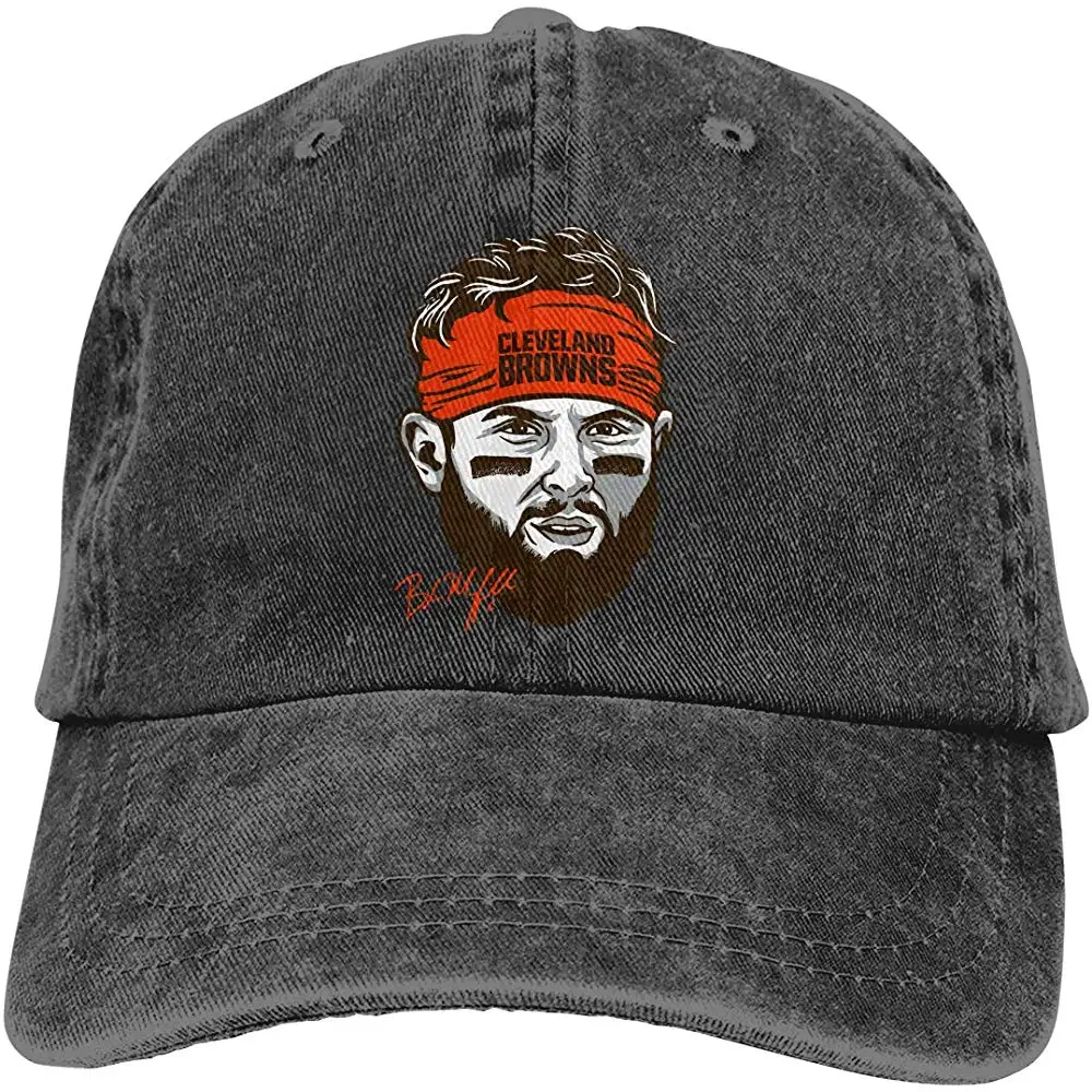 Baker Mayfield Джинсовая Шляпа Ретро мода можно регулировать джинсовая кепка бейсболка унисекс черная