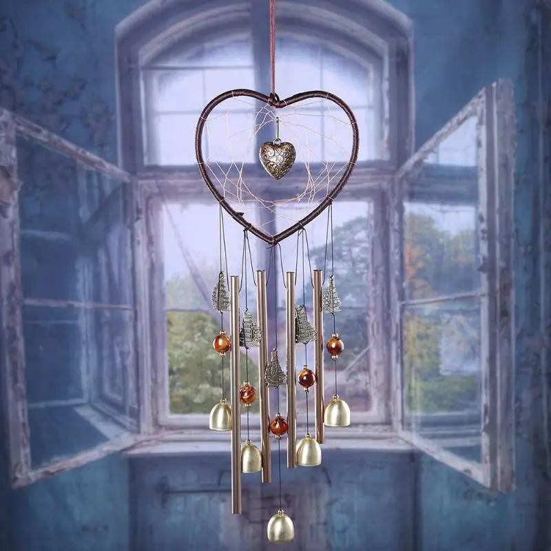 Dreamcatcher Wind Chimes Metal Tube Pipe Bell Wind Chimes Hanging Pendant Door Home Decoration Ornaments Craft Gifts