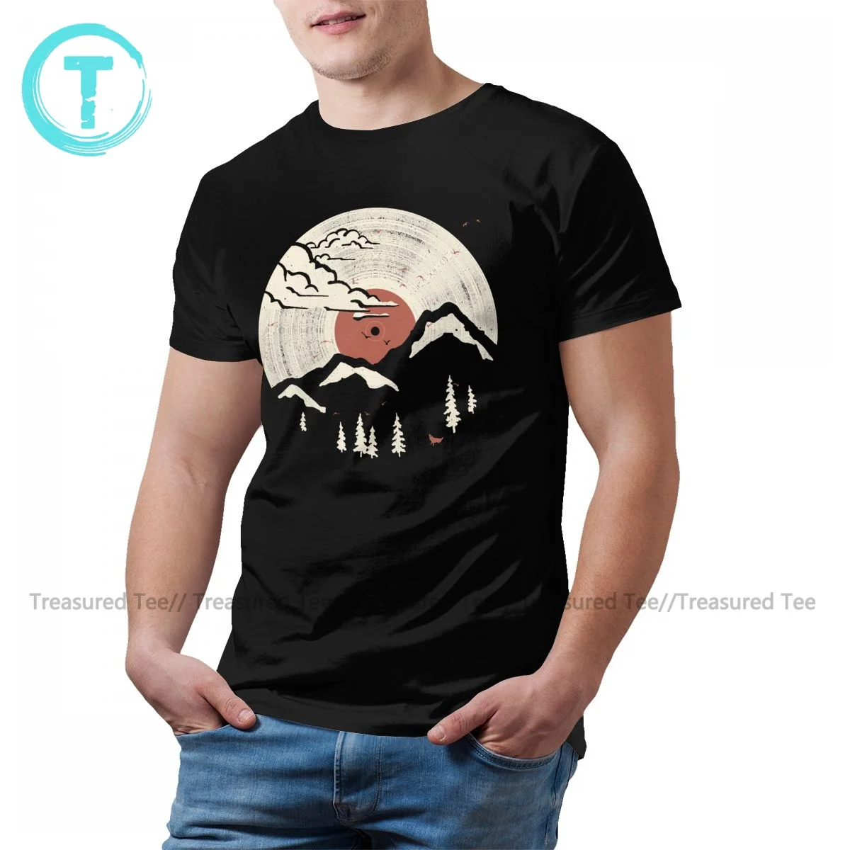 

Music T Shirt Men Cute 100 Cotton Print Tee Shirt Short-Sleeve Beach Tshirt 5xl