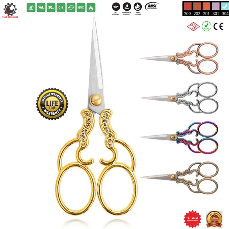 

Sewing Scissors Vintage European Style Flower Pattern Needlework Embroidery Stainless Steel Scissors Tailor Craft Scissors,DIY