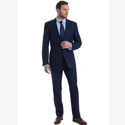 Новый мужской костюм Smolking Noivo Terno Slim Fit Easculino, вечерние костюмы для мужчин, темно-синий пиджак, брюки, Блейзер, мужские смокинги