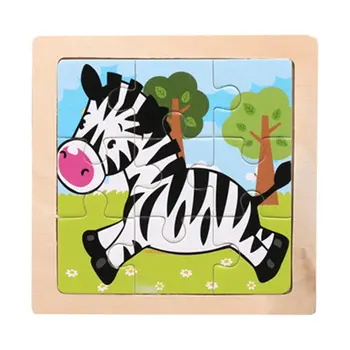 

Mini Size Kids Toy Wood Puzzle Wooden 3D Puzzle Jigsaw For Children Baby Cartoon Animal Traffic Puzzles Educational Toy