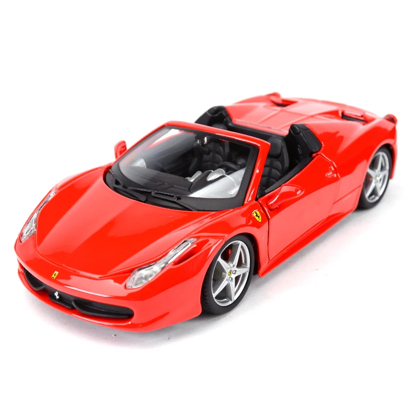 Bburago 1:24 Ferrari 458 Spider Sports Car Static Die Cast Vehicles Collectible Model Car Toys bburago 1 18 new ferrari 70th anniversary of the 488gtb car sports car simulation alloy car model collect gifts toy