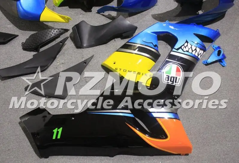 Новинка из АБС-пластика для мотоцикла обтекатели комплект подходит для kawasaki Ninja ZX6R 636 2005 2006 05 06 6R ZX-6R Кузов Набор изготовленный на заказ с изображением акулы