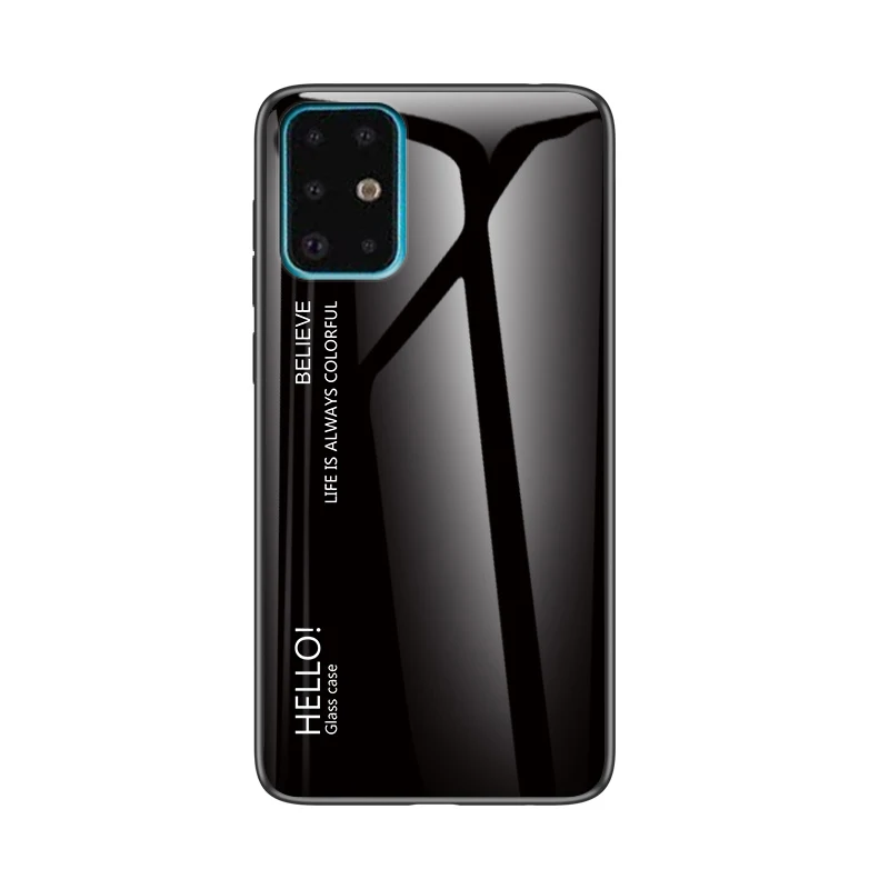 Black Alxun для samsung S11 Plus, чехол с цветным градиентом, силиконовая рамка, закаленное стекло, задняя крышка для samsung S11 S11E S11Plus, чехол, Capa - Цвет: Black