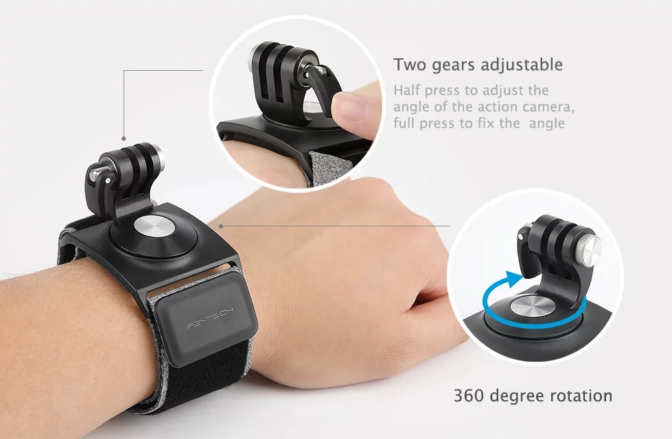 PGYTECH Экшн-камера 360 градусов вращение на руку и запястье для DJI OSMO Pocket Insta360 GoPro Экшн-камера