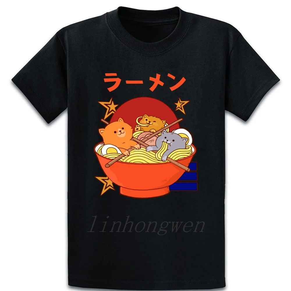 Ramen кошки лапша едят весело Happy Cats футболка оригинальный и аутентичный с более