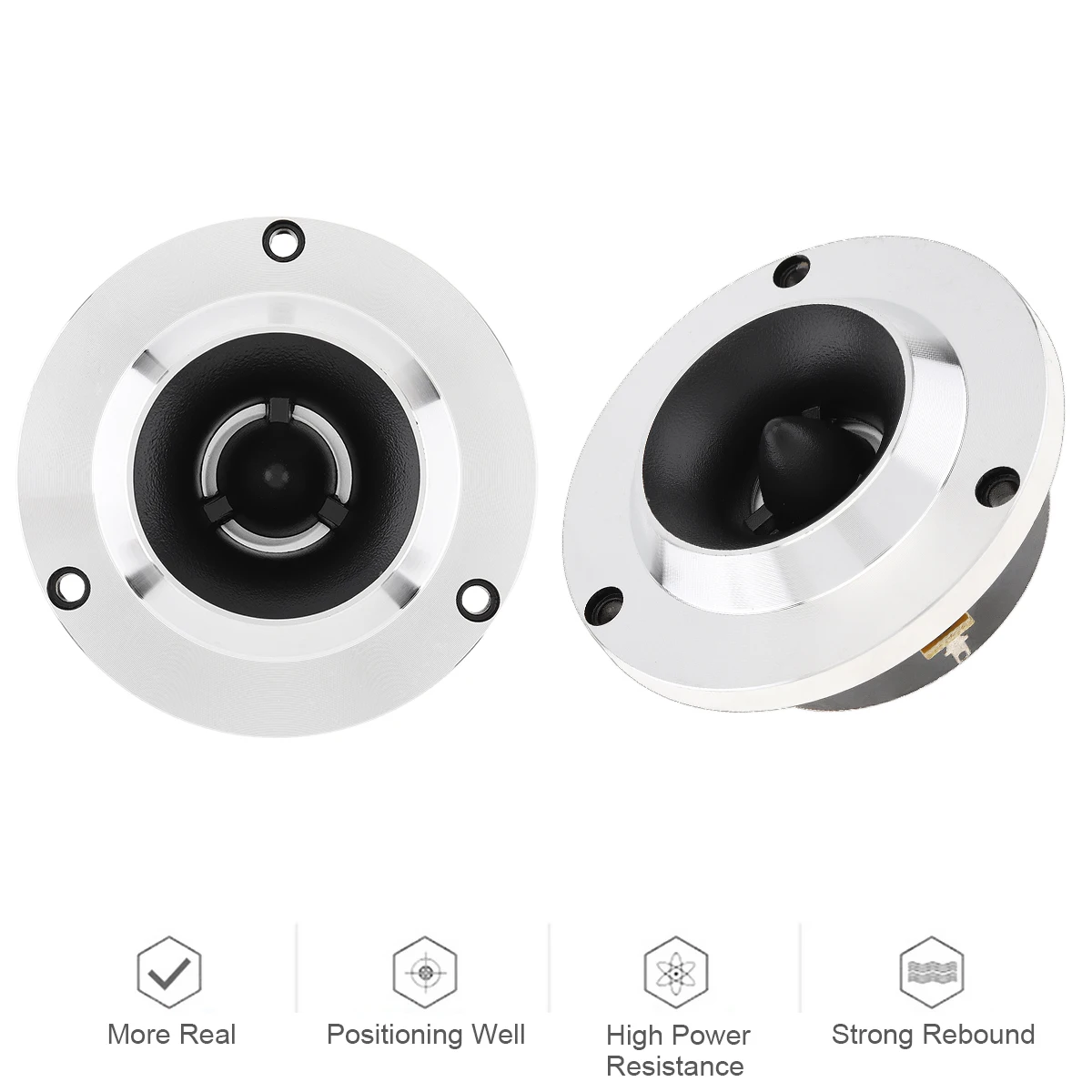 2pcs4InchCarTweeterSpeakers8Ohm1500WTitaniumBulletTweeters