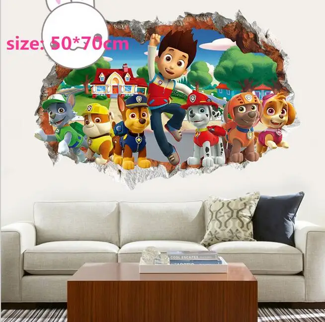 51-wall sticker Горячая Щенячий патруль Райдер-Рокки, Скай, Зума, щебень, Чейз, Маршалл, Аполлон супер собака Детская игрушка детский подарок на день рождения игрушка - Цвет: 51-wall sticker