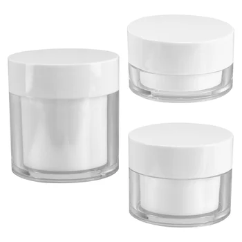 

3pcs Plastic Cream Jar Cosmetics Container Jar Wild-mouth Bottle Cream Storage Container for Home Travel Shop (20g White Box Whi