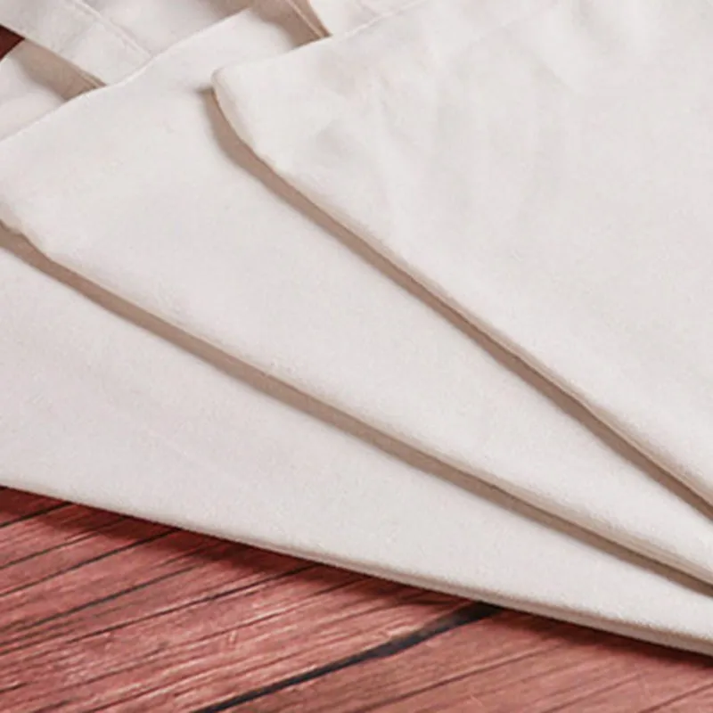 Elegant Creamy White Cotton Canvas Tote - Eco-Friendly High Capacity Shoulder Bag Gift