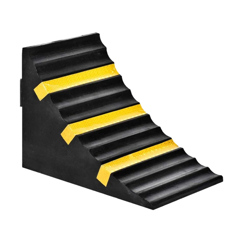 

2 Pack Heavy Duty Large Solid Rubber Wheel Chock with Handle for Travel Trailer, Truck, Commercial Vehicle and RV, 10 x 6 x 7.3