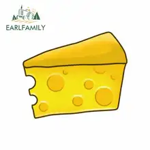 EARLFAMILY 13cm x 13cm Anime Cheese Funny Car Stickers Waterproof Sunscreen JDM Vinyl Car Wrap Bumper Trunk Graphics Accessories