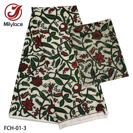 New African Printing Unique Tiancy Fabric Stretch Fabric 4 yards+ 2 yards Printing Chiffon Fabric for clothing FCH-01 - Цвет: FCH-01-3