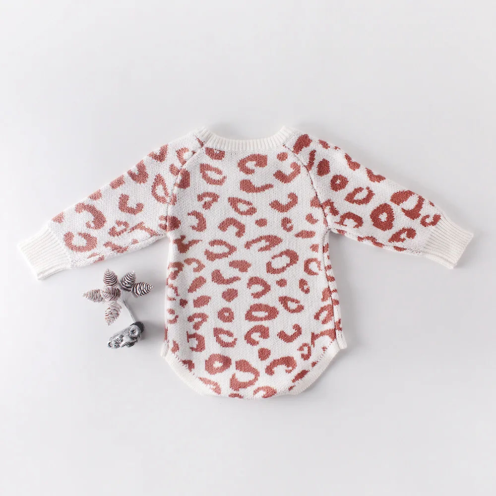 New Leopard Baby Girl Romper Cotton Knit Infant Onesie Baby Romper for Girls Jumpsuit Toddler Costume New Born Baby Girl Clothes