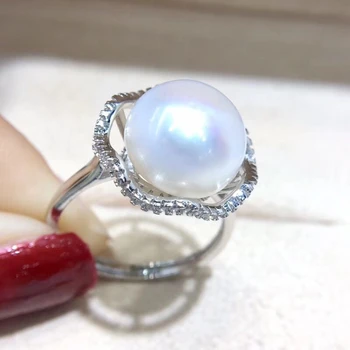 

925 Sterling Silver Adjustable Ring Settings Base Findings Mountings Parts for Oyster Pearl Corals Jade Beads Stones
