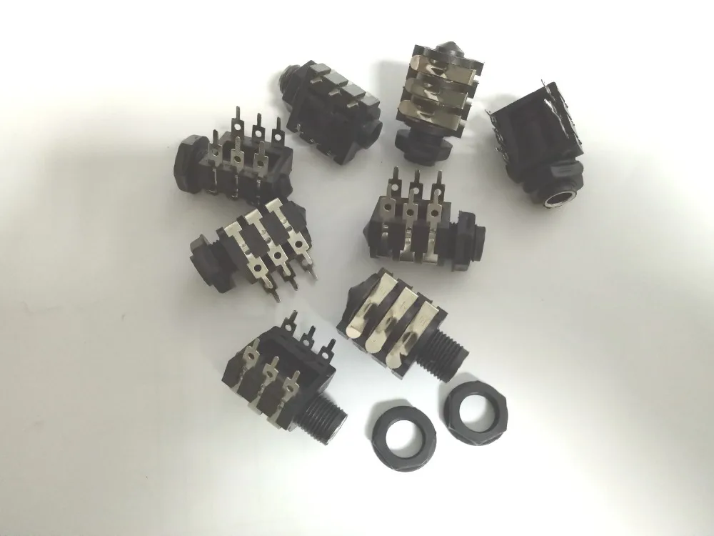 100PCS 6 35mm Stereo video Socket Panel PCB for 6 35mm Headphone adapter New