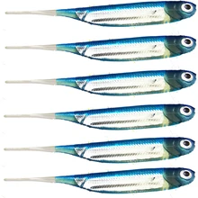 Lot d'appâts souples en Silicone pour la pêche, pack de leurres pour attraper des poissons comme les bars, 70mm, 1.8g, 6 pièces 