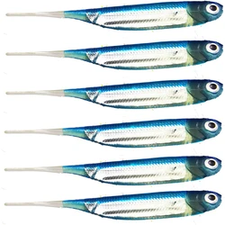 6pcs/lot Soft Fishing Lures 70mm 1.8g Soft Lure Silicone Bait Wobblers Fishing Goods Lures for Bass Fishing