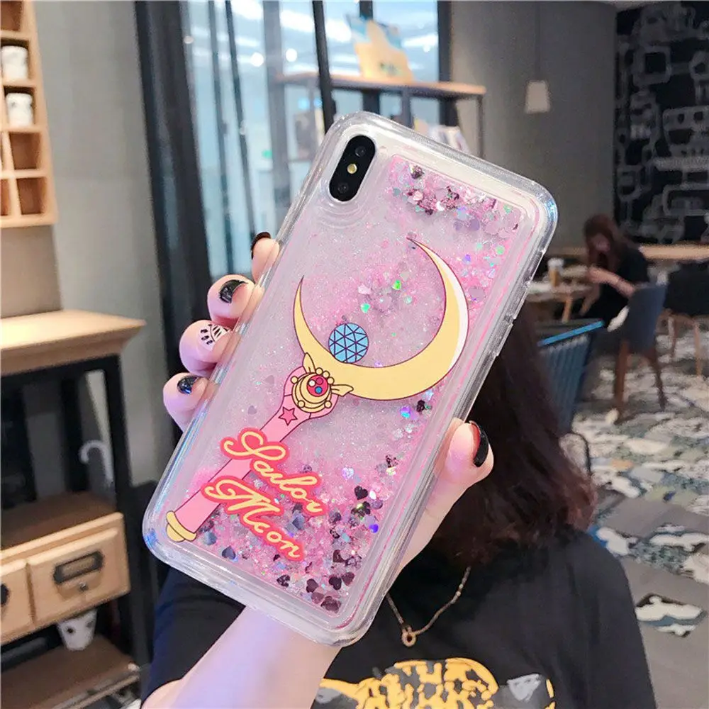 Блестящий песок динамический чехол для iPhone X XSMax XR Bling Flower Love Heart Case для i Phone Case 7 8 6 6s Plus/6 6s Capa