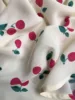 Ladies Cherry Print Silk 100% Lapel Long Sleeve Blouse Shirt Top 4