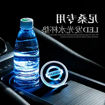

1Pcs Car 7 Color Led USB Cup Light Luminous Coaster Car LED Coaster For Nissans Tiida Sunny QASHQAI MARCH LIVINA TEANA X-TRAI