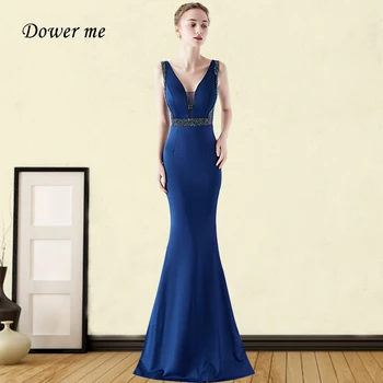 

Evening Dresses Mermaid GDX290 V-neck Long Robe De Soiree Elegant Hollow Out Sleeveless Evening Dress 2020 Zipper Formal Gowns