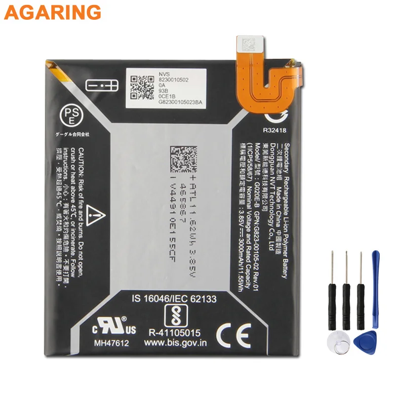 Сменный аккумулятор Agaring G020E-B для Google pixel 3A Pixel 3 lite, аккумуляторы для телефонов 3000 мАч