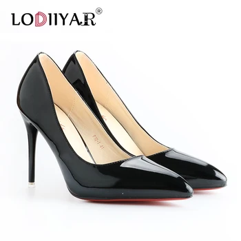 

Pumps Women Shoes Pointed Toe Red Bottom High Heels Patent Leather Classic Pumps Party Wedding High Heels Shoes Big Size Pumps
