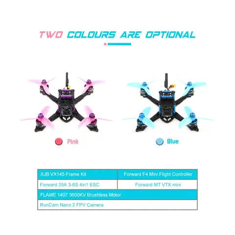 HGLRC XJB145 V12 FPV Racing Drone RC Quadcopter FD F4 Mini Flight Controller 3 6S 35A 4in1 ESC 1407 3600KV Motor PNP BNF title=