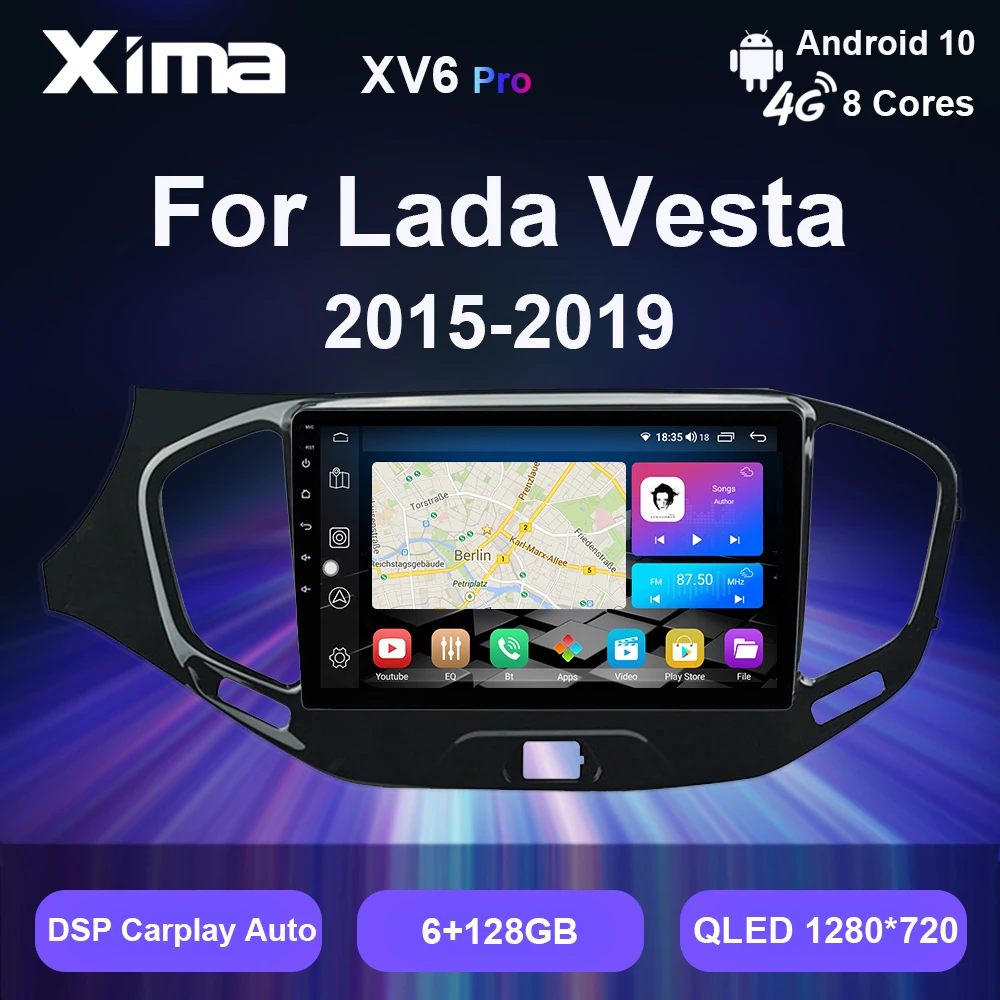 Автомагнитола XIMA XV6 Pro для LADA Vesta Cross Sport 2015-2020 2 din Android 10 | Автомобили и мотоциклы