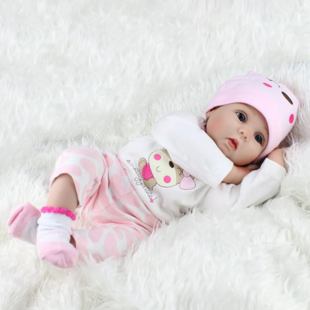 Lifelike Reborn Baby Doll 55cm Silicone Newborn Soft Doll Kids Girl Playmate Birthday Gift Merry Christmas Cute Baby Doll M850