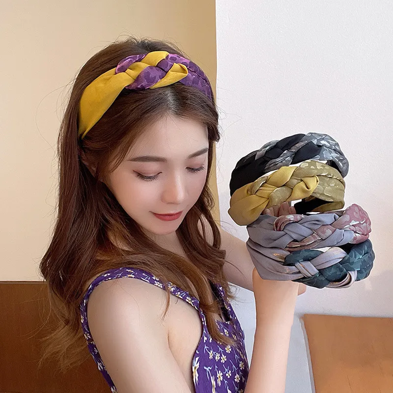 New Fashion Print Headband Cross Knot Hairpin For Women Girls Simple Wide Hair Bands Accessories Headwear |