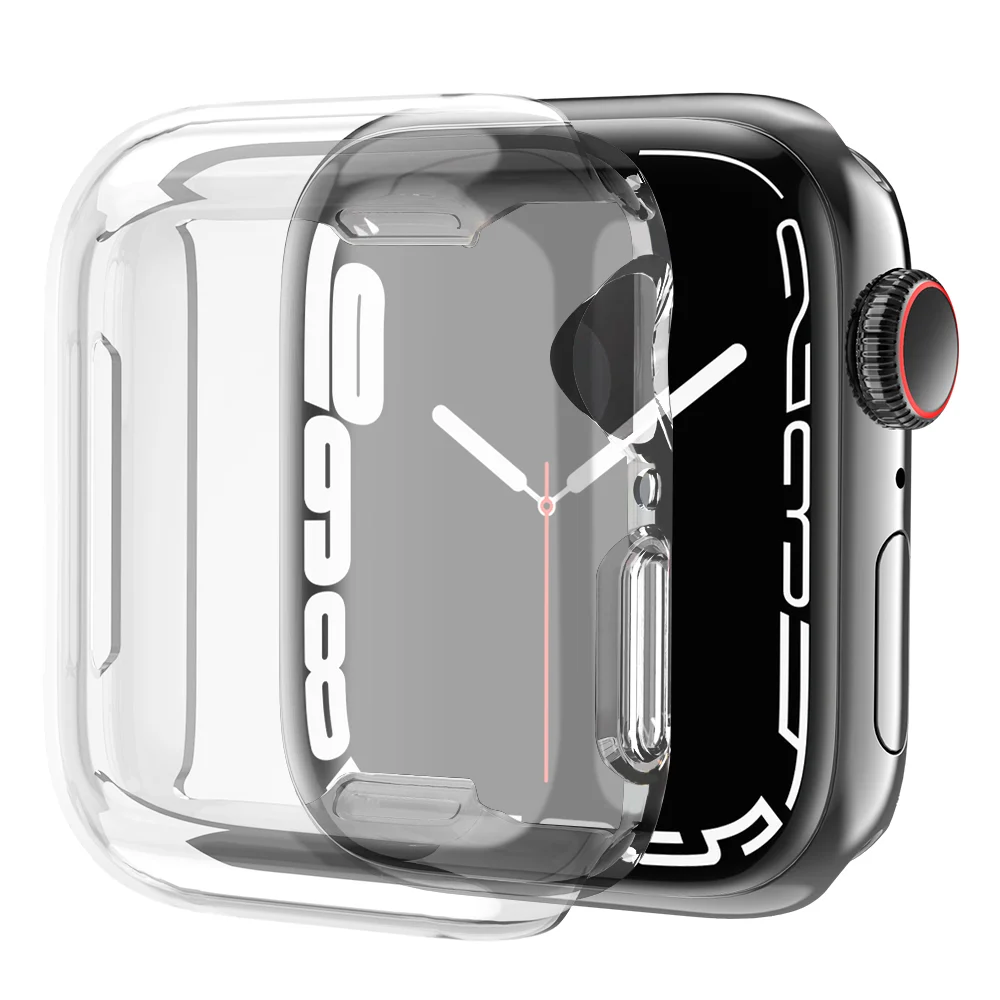 Чехол с полным покрытием для Apple Watch series 7 чехол из ТПУ бампер мягкая рамка защитой