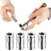 1/4" Ratchet Socket Adapter 6.3mm Square Drive To 1/4" Hex Shank Socket Bits Converter Quick Release Screwdriver Holder Adapter 5