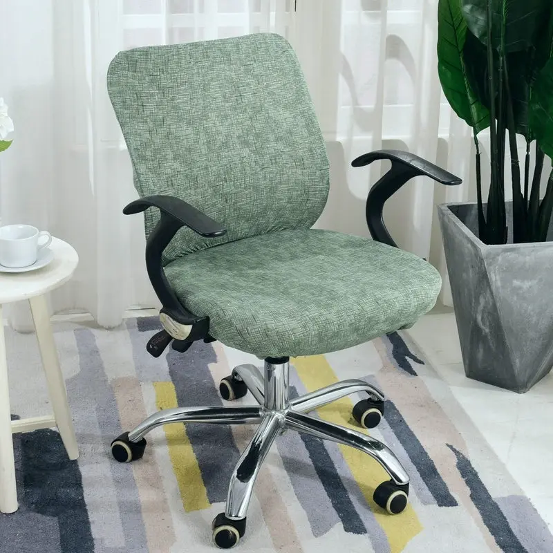 2 цвета современный зеленый спандекс Чехол для стула моющиеся и эластичные компьютерные офисные чехлы на кухонные стулья