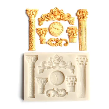 

European Style DIY Rome Pillar Silicone Mold Designer DIY 3d Wall Panel Cement Mold Clay Plastic Concrete Molds Stampo Silicone
