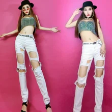 Сценические костюмы для джазовых танцев, шоу, наряд, певцы, ночной клуб Танцы у шеста, одежда, Рейв, одежда, сексуальный яркий бриллиантовый жилет, леди DNV11977