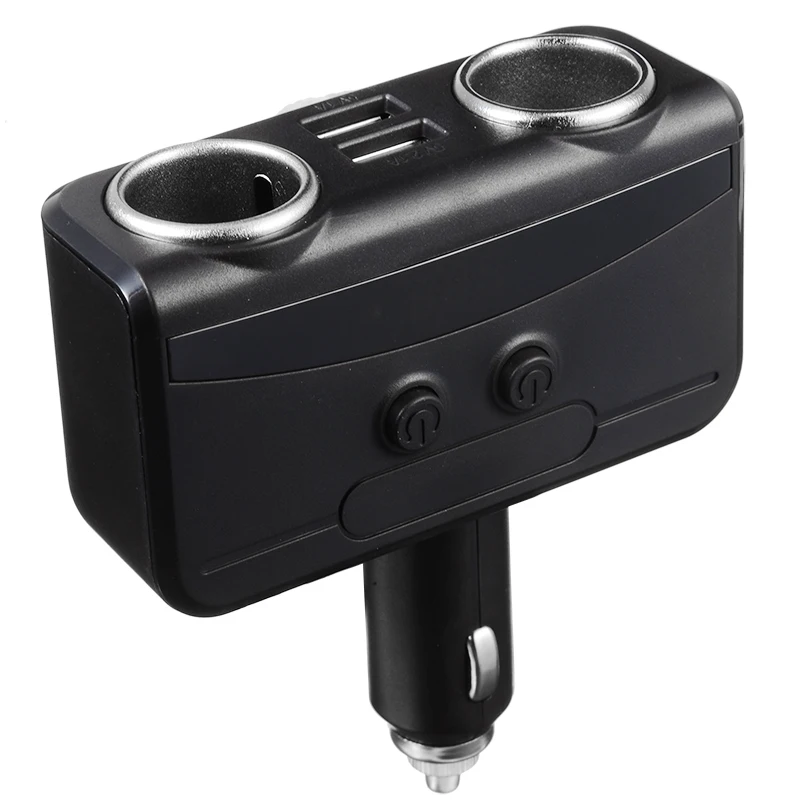 DC 12-24V автомобильный прикуриватель USB зарядное устройство Черный прикуриватель разветвитель двойной usb порт зарядки зарядное устройство для мотоцикла